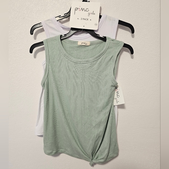 Pinc Girls Green & White Tank Tops Girls Size  10/12 NWT - Picture 9 of 9